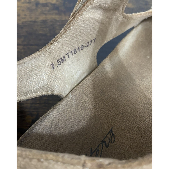 Trotters Katarina Sandals Womens Sz 7.5M Tan Leather Strappy Slingback Hook Loop - Picture 11 of 11